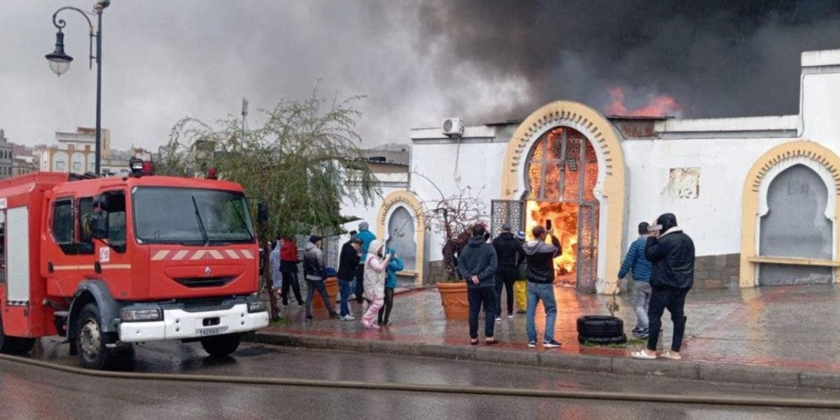 Un incendie ravage le souk Ard Dawla à Tanger