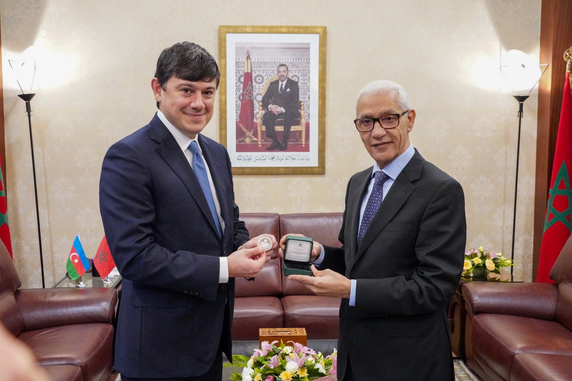 Rachid Talbi Alami s’entretient avec le président du comité d'État pour le travail avec la diaspora azerbaïdjanaise