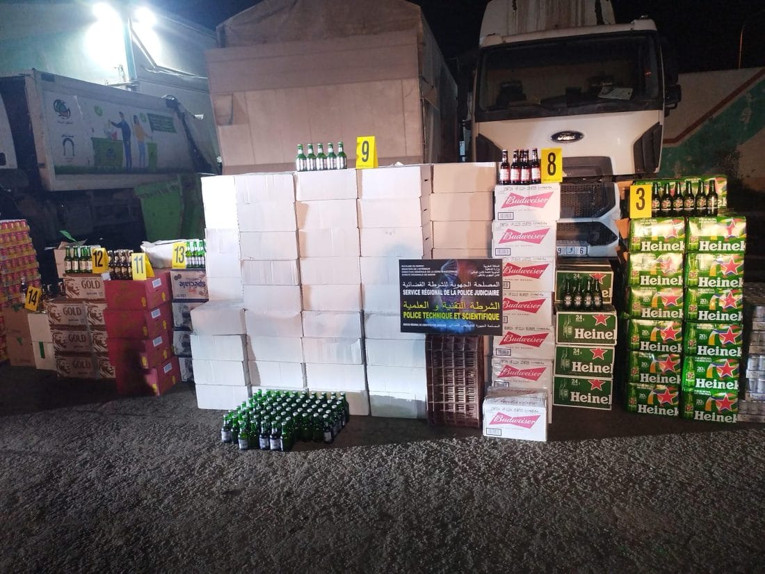 Nador : saisie de 18.570 bouteilles d'alcool sans licence 