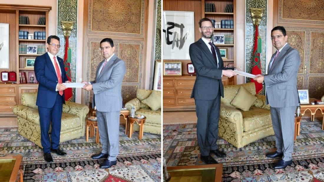 Nasser Bourita reçoit les nouveaux ambassadeurs du Royaume-Uni et de Colombie