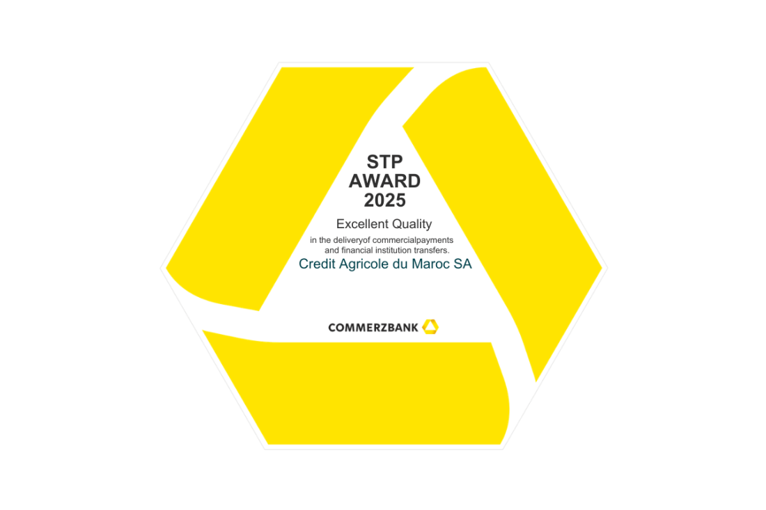Le Crédit Agricole du Maroc décroche le STP Award 2025 de Commerzbank pour l'excellence de ses paiements internationaux